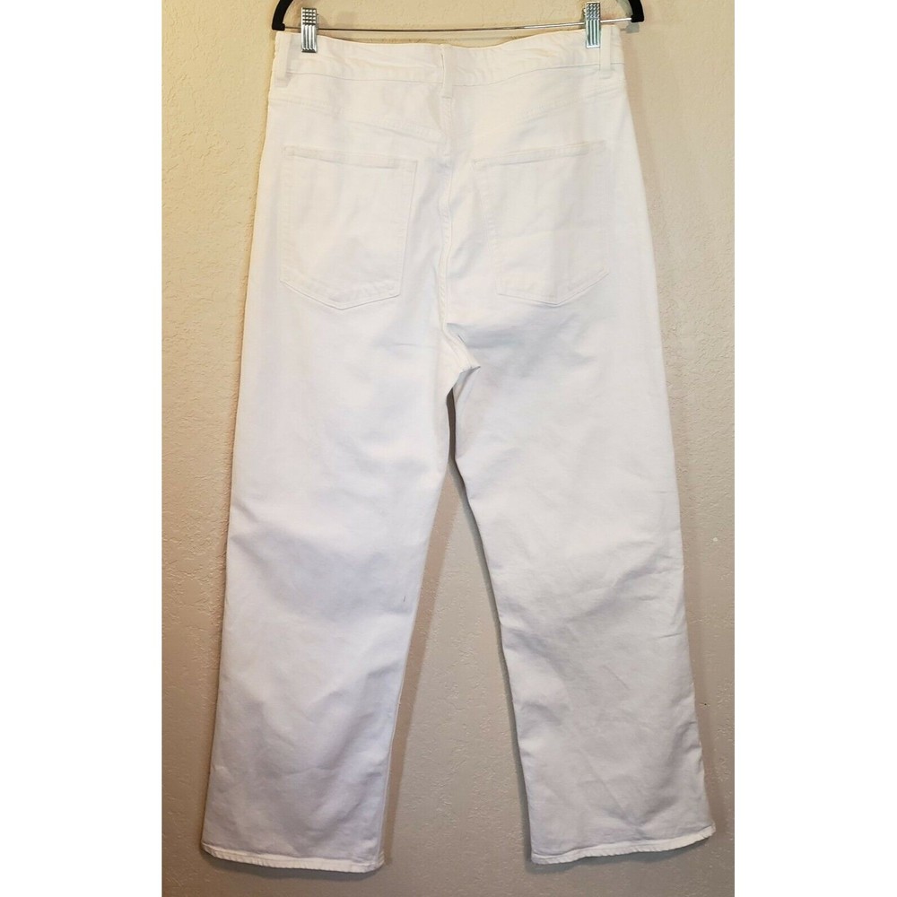 H&M High Waist Wide Leg Jeans, Sz 14 White - Picture 2 of 7